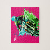 Gepersonaliseerde naam Motorcross Puzzel Legpuzzel (Verticaal)