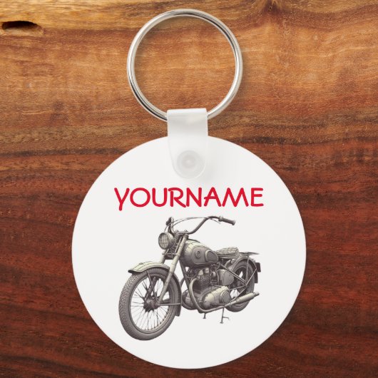 Gepersonaliseerde NAAM  Motorfiets Sleutelhanger (Voorkant)