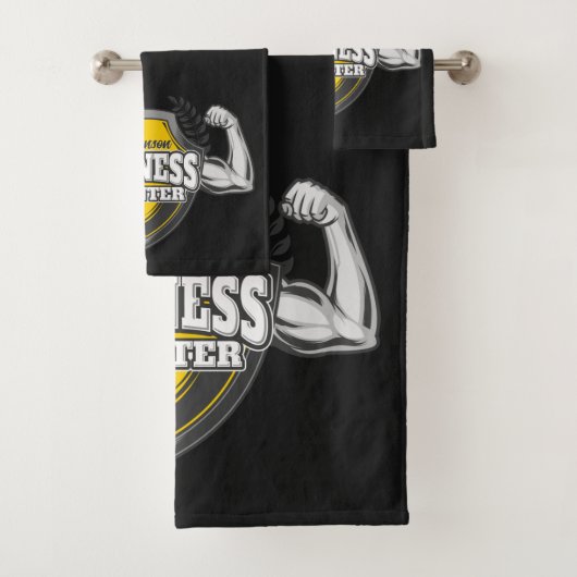 Gepersonaliseerde NAAM Musea Fitness Trainer Gym Bad Handdoek (Insitu)