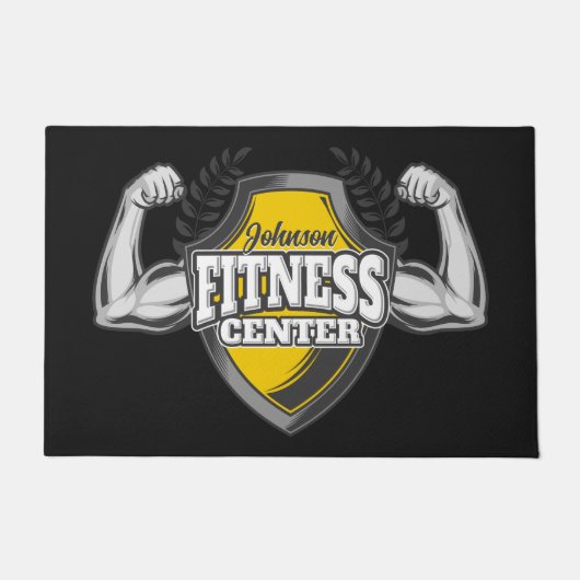 Gepersonaliseerde NAAM Musea Fitness Trainer Gym Deurmat (Voorkant)