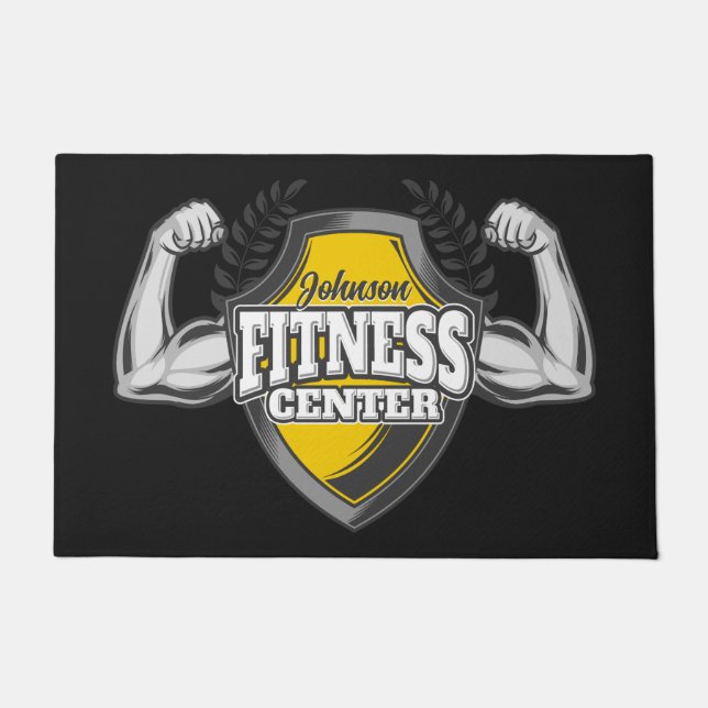 Gepersonaliseerde NAAM Musea Fitness Trainer Gym Deurmat (Voorkant)
