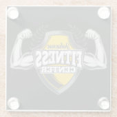 Gepersonaliseerde NAAM Musea Fitness Trainer Gym Glazen Onderzetter (Achterkant)