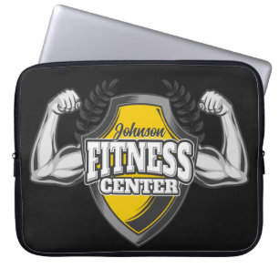 Gepersonaliseerde NAAM Musea Fitness Trainer Gym Laptop Sleeve