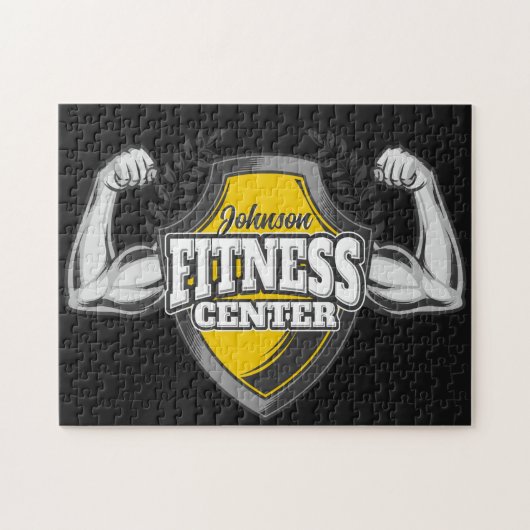Gepersonaliseerde NAAM Musea Fitness Trainer Gym Legpuzzel (Horizontaal)