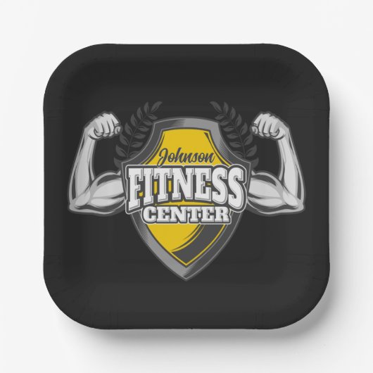 Gepersonaliseerde NAAM Musea Fitness Trainer Gym Papieren Bordje (Voorkant)
