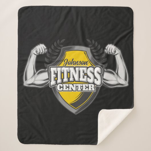 Gepersonaliseerde NAAM Musea Fitness Trainer Gym Sherpa Deken (Voorkant)