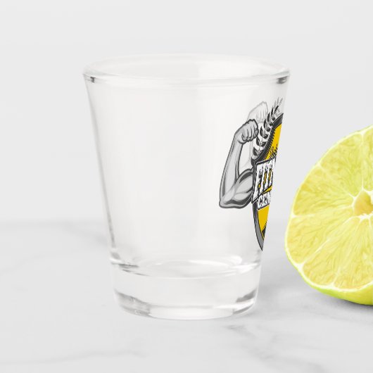 Gepersonaliseerde NAAM Musea Fitness Trainer Gym Shot Glas (Links)