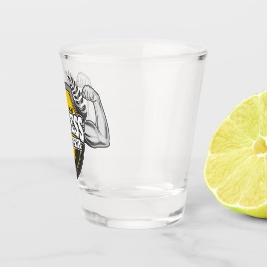 Gepersonaliseerde NAAM Musea Fitness Trainer Gym Shot Glas (Rechts)