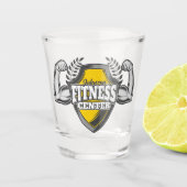 Gepersonaliseerde NAAM Musea Fitness Trainer Gym Shot Glas (Voorkant)