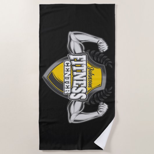 Gepersonaliseerde NAAM Musea Fitness Trainer Gym Strandlaken (Voorkant)