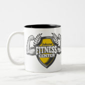 Gepersonaliseerde NAAM Musea Fitness Trainer Gym Tweekleurige Koffiemok (Links)