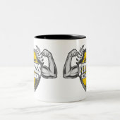 Gepersonaliseerde NAAM Musea Fitness Trainer Gym Tweekleurige Koffiemok (Center)