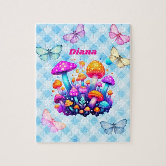 Gepersonaliseerde naam Mushroom Legpuzzel (Verticaal)
