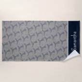 Gepersonaliseerde naam Nautical Whale Tail Art Strandlaken (Voorkant)