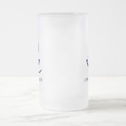 Gepersonaliseerde naam Navy Anker Nautical Matglas Bierpul (Center)