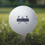 Gepersonaliseerde naam Navy Blue Clubs Golfballen<br><div class="desc">Pas de naam aan om een geweldig golfcadeau en keepasje te creëer. Ontworpen door: Thisnotme©</div>