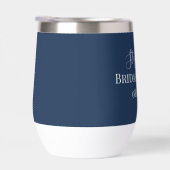 Gepersonaliseerde naam Navy Blue Script Monogram (Rechts)