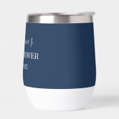 Gepersonaliseerde naam Navy Blue Script Monogram (Links)