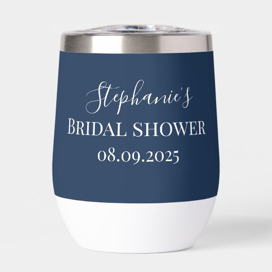 Gepersonaliseerde naam Navy Blue Script Monogram (Voorkant)
