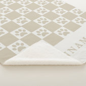 Gepersonaliseerde naam Neutrale geruite hond Sherpa Deken (3/4)