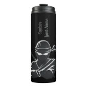 Gepersonaliseerde naam Ninja kapitein Thermische T Thermosbeker (Voorkant)