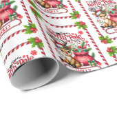 Gepersonaliseerde Naam Noordpool Levering Rendier Cadeaupapier (Rol Hoek)