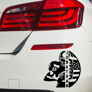 Gepersonaliseerde Naam & Nummer Football Decal