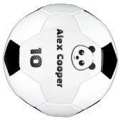 Gepersonaliseerde Naam Nummer Glimlachende panda Voetbal (Gedraaid)