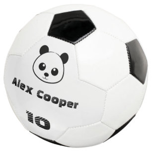 Gepersonaliseerde Naam Nummer Glimlachende panda Voetbal