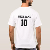 Gepersonaliseerde Naam Nummer Voorkant Zwart Wit T-shirt (Achterkant)