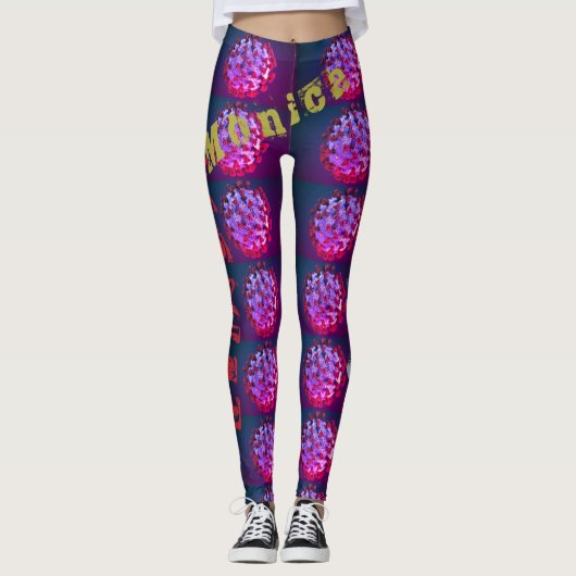 Gepersonaliseerde naam Oefening Leggings (Voorkant)