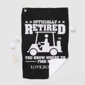 Gepersonaliseerde naam Officieel Gepensioneerd Gif Golfhanddoek (Insitu)