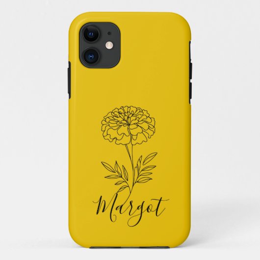Gepersonaliseerde naam Oktober Marigold Geboortebl Case-Mate iPhone Case (Achterkant)