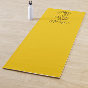 Gepersonaliseerde naam Oktober Marigold Geboortebl Yogamat