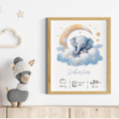 Gepersonaliseerde naam olifant kwekerij kunst prin poster
