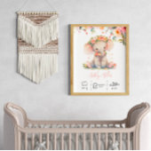 Gepersonaliseerde naam olifant kwekerij kunst prin poster