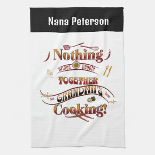 Gepersonaliseerde naam oma keuken cadeau theedoek