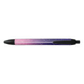  gepersonaliseerde naam Ombre Glitter Paars Pink Zwarte Inkt Pen (Achterkant)