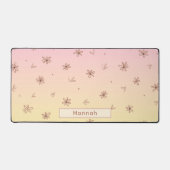 Gepersonaliseerde naam Ombre Roze Gele Bloemen Sch Bureaumat (Voorkant)
