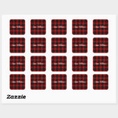 gepersonaliseerde naam op buffalo plaid vierkante sticker (Vel)
