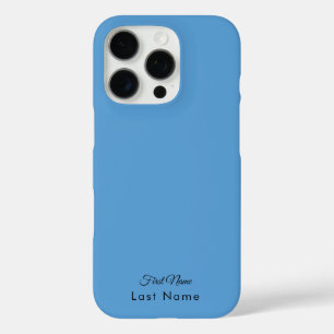 Gepersonaliseerde naam op eenvoudige zachte blauwe iPhone 16 pro hoesje