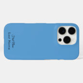 Gepersonaliseerde naam op eenvoudige zachte blauwe Case-Mate iPhone case (Achterkant (horizontaal))