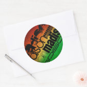 Gepersonaliseerde naam op Neon Sinaasappel Geel &  Ronde Sticker (Envelop)