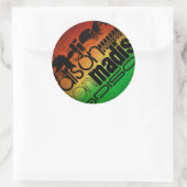 Gepersonaliseerde naam op Neon Sinaasappel Geel &  Ronde Sticker (Tas)