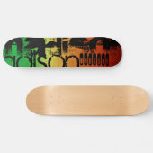 Gepersonaliseerde naam op Neon Sinaasappel Geel &  Skateboard (Horizontaal)