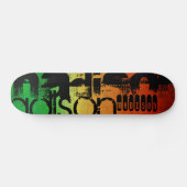 Gepersonaliseerde naam op Neon Sinaasappel Geel &  Skateboard (Horizontaal)