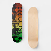 Gepersonaliseerde naam op Neon Sinaasappel Geel &  Skateboard (Voorkant)