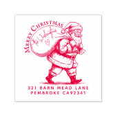 Gepersonaliseerde naam op Santa's Sack Return Adre Zelfinktende Stempel (Design)
