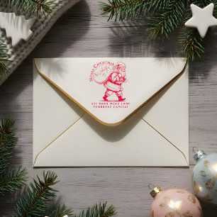 Gepersonaliseerde naam op Santa's Sack Return Adre Zelfinktende Stempel