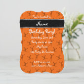 Gepersonaliseerde naam oranje cheerleader patroon kaart (Staand voorkant)